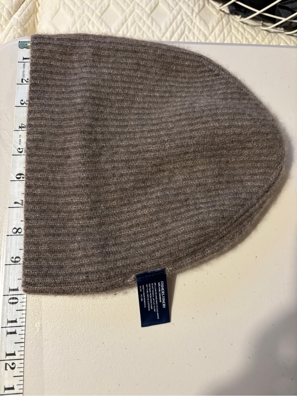 Androgynous Cashmere Beanie Fisherman Ribbed Medium Weight Elevated Basic Soft - Picture 4 of 7